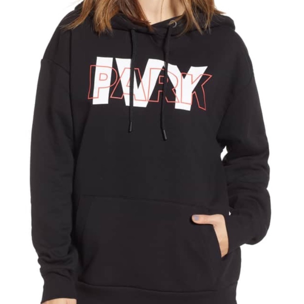ivy park layered logo hoodie